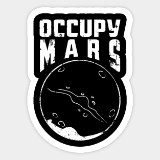 Occupy Mars Retro Worn Out Sticker